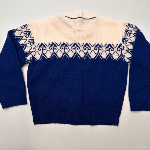 Cradle Knit VTG 40s 50s Baby Knit Sweater Boys Soft Button Neck Blue White 1.5-2 - Picture 5 of 12